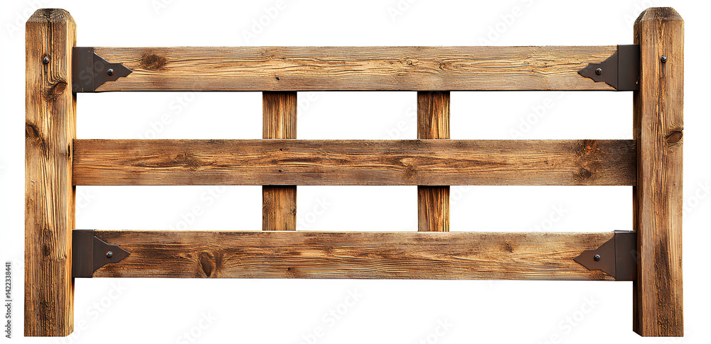 Wooden fence isolated on transparent background, png file Wooden fence isolated on transparent background, png file