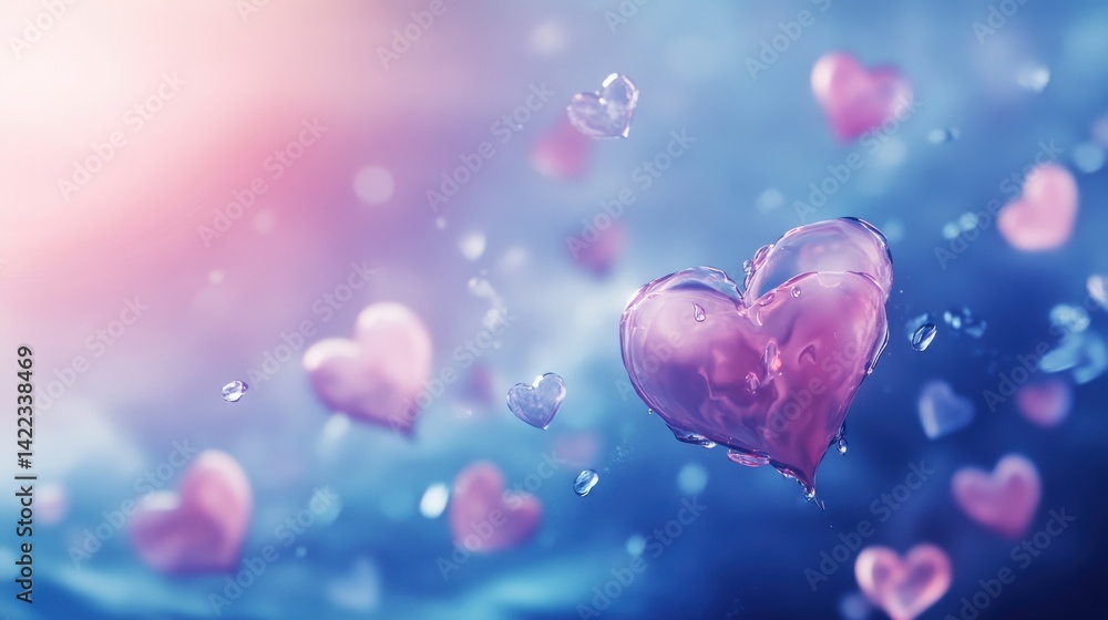 Floating Hearts Valentine's Day Background Floating Hearts Valentine's Day Background
