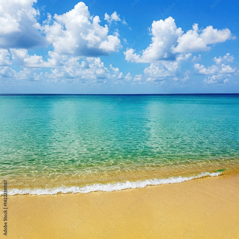 Tropical beach paradise with turquoise water and blue sky. Tropical beach paradise with turquoise water and blue sky.