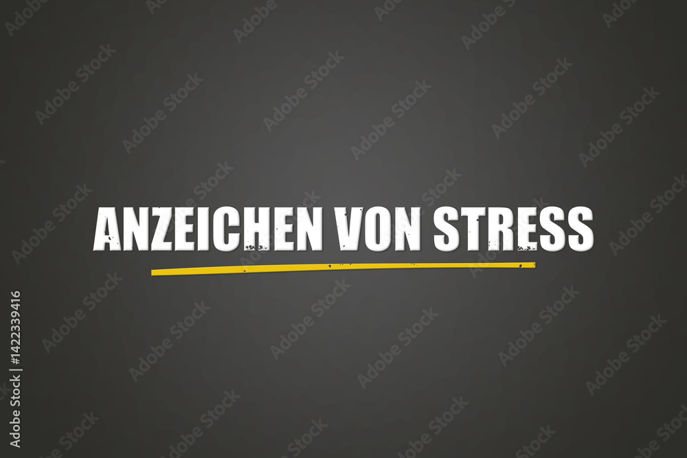 Obraz premium Anzeichen von Stress (Signs of stress) - A blackboard with white text.