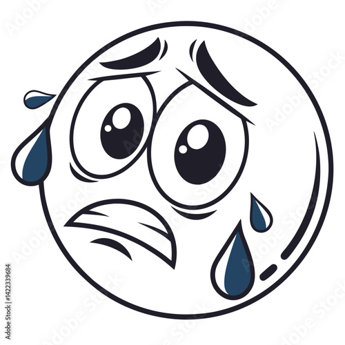 Tears Flowing Sob Emoji Vector Pack
