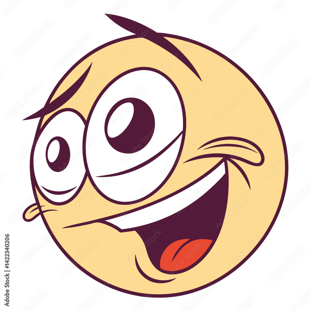 Fototapeta premium Rolling Eyes Emoji in Flat Vector Style