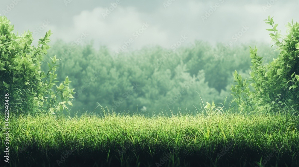 Obraz premium Beautiful green summer forest. Spring background, backdrop