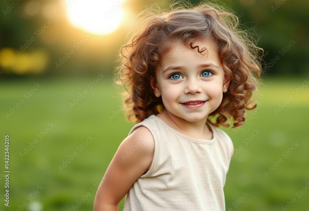 Playful child portrait in natural light Playful child portrait in natural light