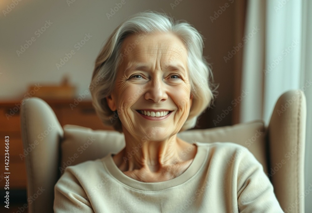 Serene portrait of a joyful elderly woman Serene portrait of a joyful elderly woman