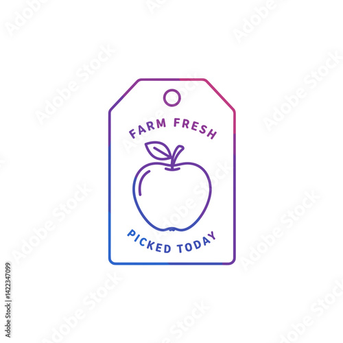 Farm Fresh Apple Tag Design in Gradient Colors  