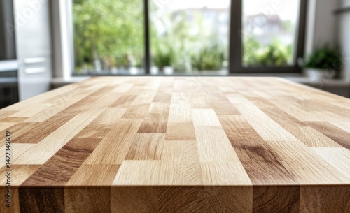 Light wood countertop with view