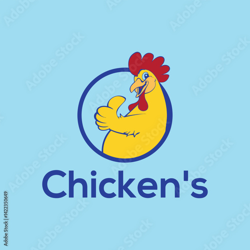 chicken shop cooking logo design vector