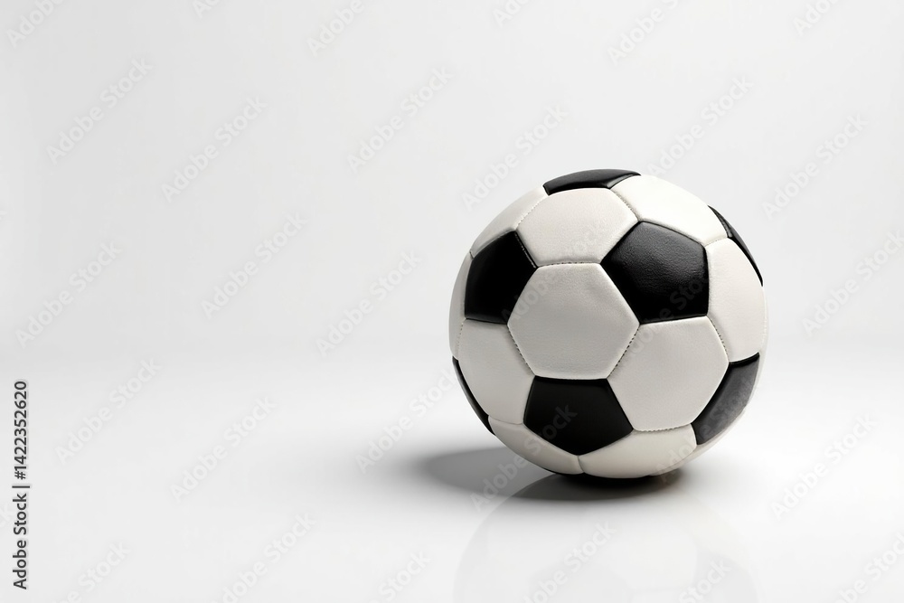 Single football, clean white backdrop, studio lighting, victory, isolated, lighting Single football, clean white backdrop, studio lighting, victory, isolated, lighting