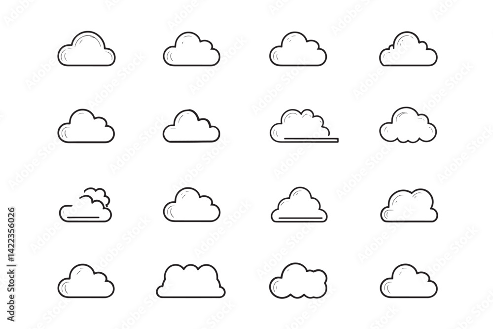 Cloud Icon Minimalist Line Art Design Cloud Icon Minimalist Line Art Design