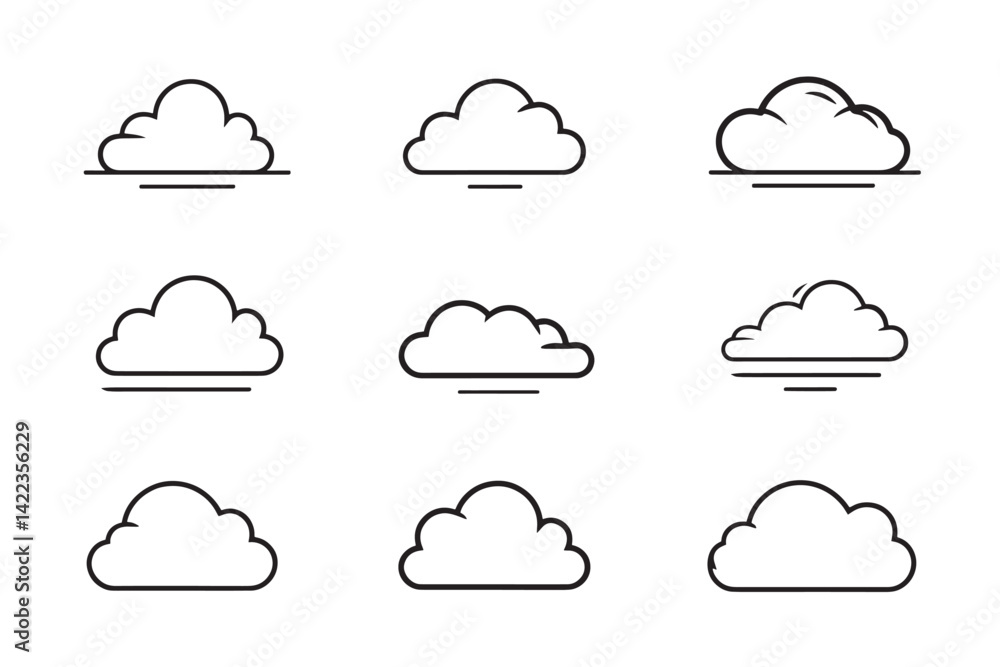 Cloud Icon Modern Line Design Cloud Icon Modern Line Design