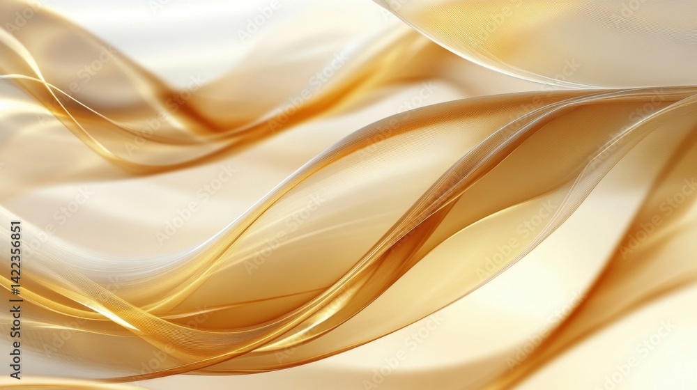 Elegant golden silk waves abstract background with soft lighting and flowing lines creates a luxurious and sophisticated visual texture for modern design projects Elegant golden silk waves abstract background with soft lighting and flowing lines creates a luxurious and sophisticated visual texture for modern design projects