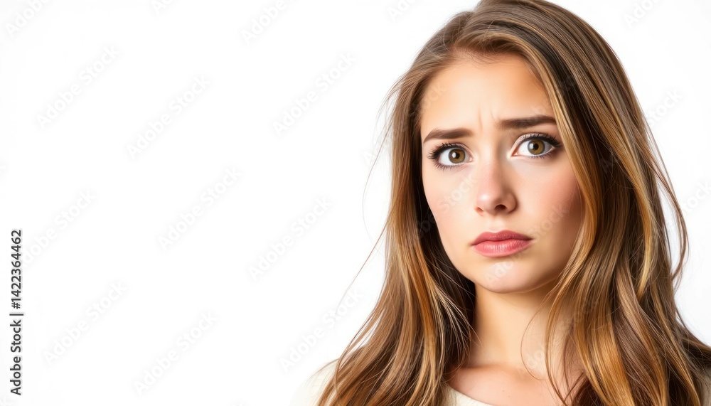 Woman with doubtful expression Woman with doubtful expression