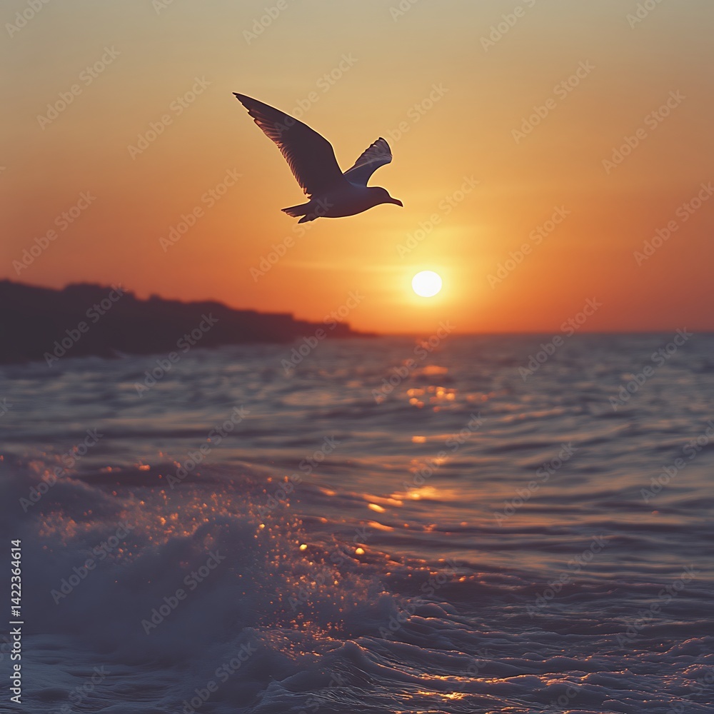 Naklejka premium Floating wings above a glowing celestial sky high resolution HD photo