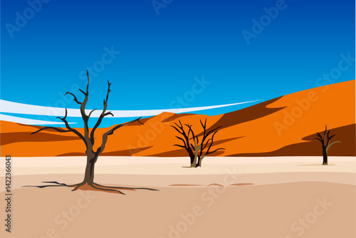 deadvlei vector landscape