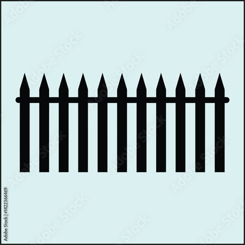 wooden fence silhouette 