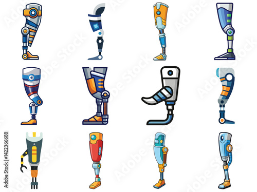 Prosthetic limb Icon vector illustration isolated on white background.