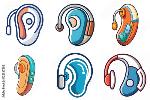Hearing aid icon vector illustration isolated on white background.