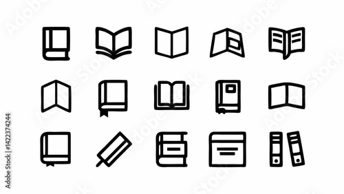 Фотография book line icon set  set of 30 outline icons relate.eps