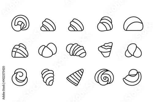 Simple Danish Pastry Line Drawing