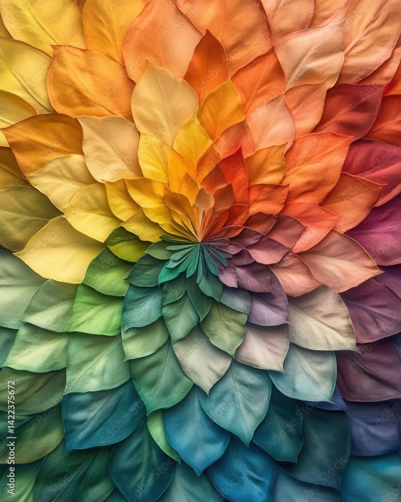 Vibrant autumn leaves arranged in a colorful spiral pattern showcasing nature's beauty and seasonal transition with warm tones Vibrant autumn leaves arranged in a colorful spiral pattern showcasing nature's beauty and seasonal transition with warm tones