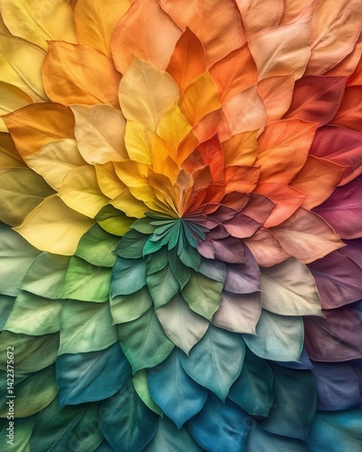 Wallpaper Mural Vibrant autumn leaves arranged in a colorful spiral pattern showcasing nature's beauty and seasonal transition with warm tones Torontodigital.ca
