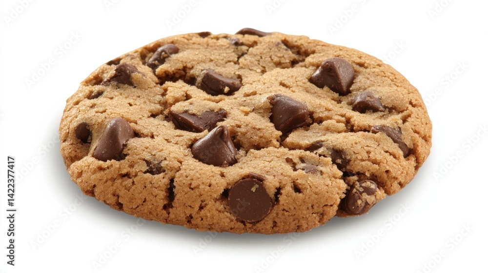Delicious homemade chocolate chip cookie on white background captures the essence of comfort food sweet treat and culinary delight Delicious homemade chocolate chip cookie on white background captures the essence of comfort food sweet treat and culinary delight