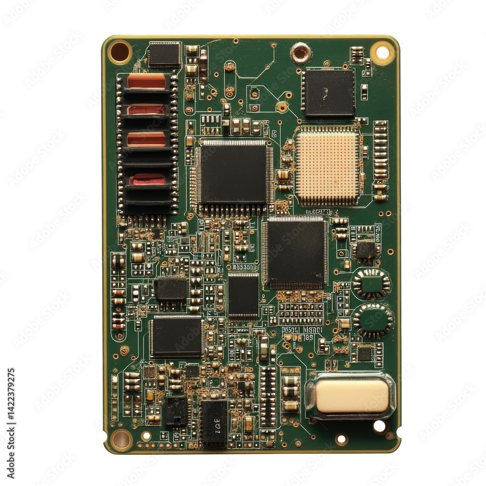 Biodegradable Circuit Board For Temporary Tech Isolat isolated on a transparent background
