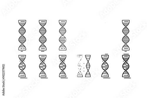 Clean DNA Helix Symbol Vector Art