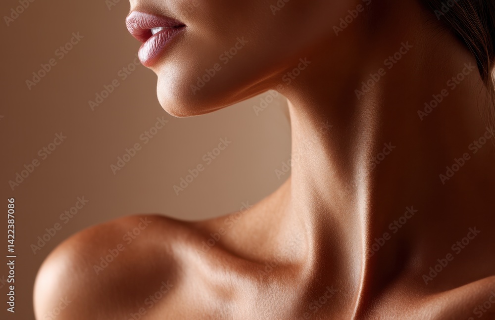 A close up of a woman's neck and shoulders A close up of a woman's neck and shoulders