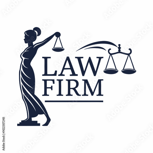 Elegant Law Firm Logo Featuring Lady Justice And Scales Symbolizing Legal Services