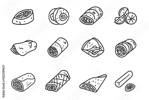 Enchiladas Ultra Minimalist Line Art Style