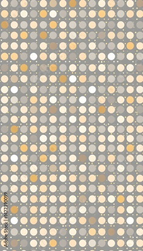 Obraz na płótnie Subtle geometric grid of small, delicate circles in gray, beige, and gold tones, forming a minimalist, seamless pattern ideal for modern, elegant phone wallpapers w salonie
