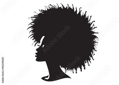vector set of afro american woman logo head, african beauty woman vector logo design, Black girl faces with stylish afro hairstyle, woman afro black face, African american woman hairstyle vector	
