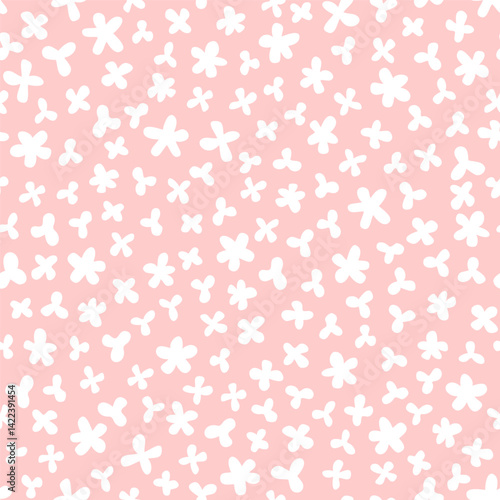 Vector dense seamless pattern with hand drawn cute flowers. Beautiful design for textile, wallpaper, fabric, wrapping paper and backgrounds.