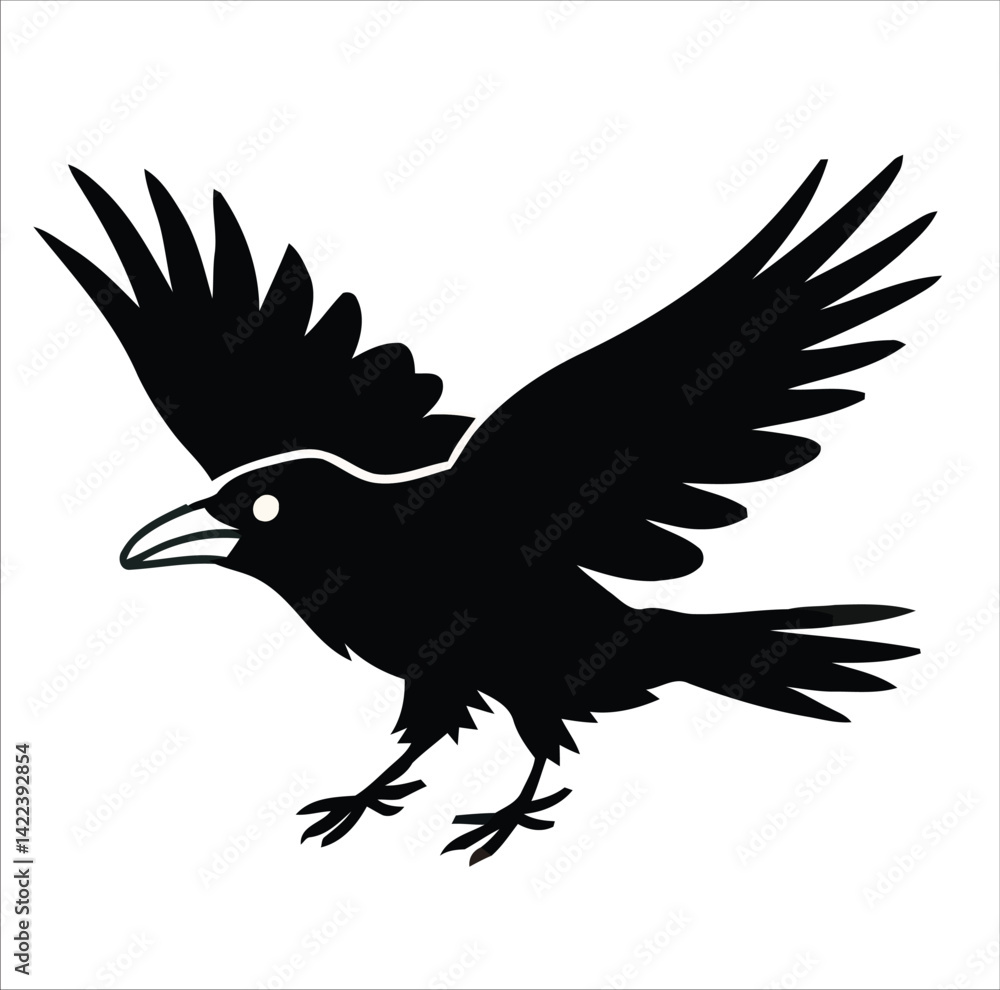 Obraz premium Crow isolated illustration on white background