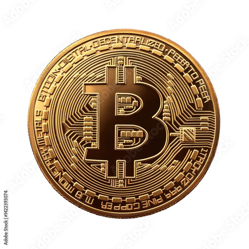 Bitcoin Money Coin Isolated Standard isolated on a transparent background