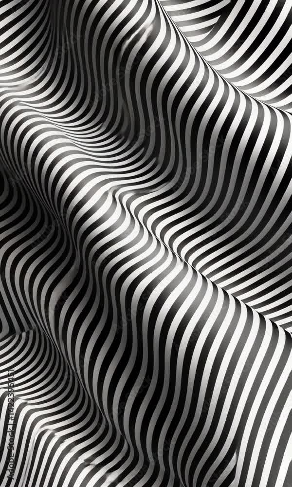 Explore the intricate patterns of black and white waves creating dynamic movement and texture in a mesmerizing visual display Explore the intricate patterns of black and white waves creating dynamic movement and texture in a mesmerizing visual display