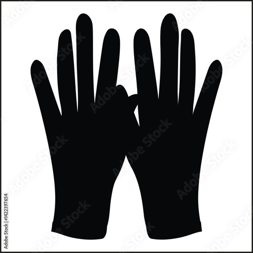 black leather gloves silhouette 