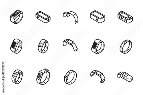 Fitness Band Icon Ultra Minimalist Art