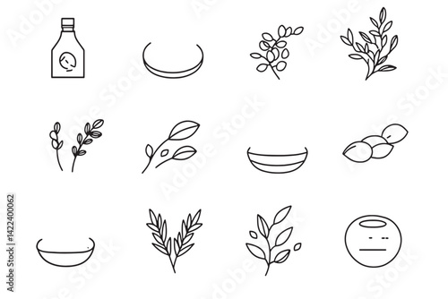 Flaxseed Minimalist Line Icon Design