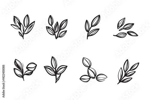 Flaxseed Minimalist Line Icon Design