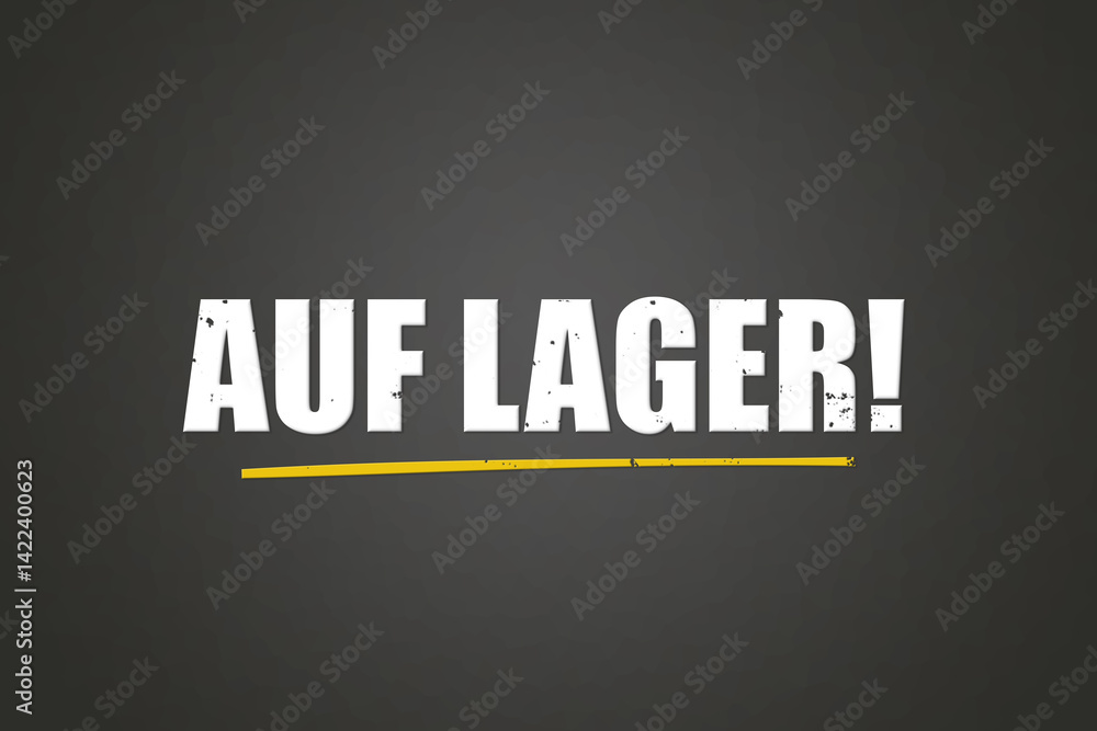 Obraz premium Auf Lager (In stock) - A blackboard with white text.