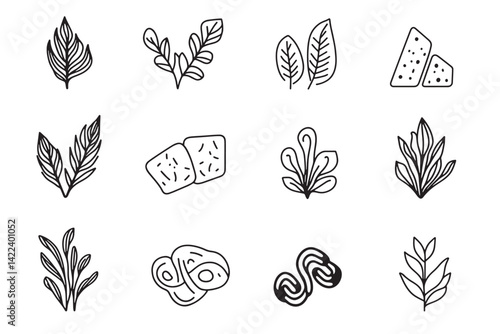 Focaccia 2D Line Art Minimalist Style