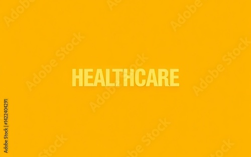 Vibrant yellow healthcare concept with bold typography highlighting the word 