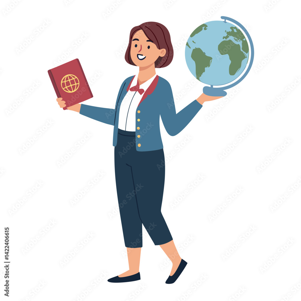 business woman holding globe business woman holding globe