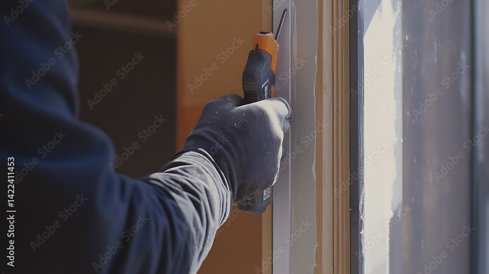 Hand Using Tool for Home Renovation Hand Using Tool for Home Renovation