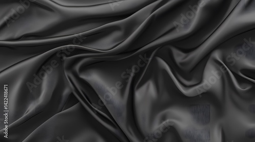 Wallpaper Mural Elegant Draped Dark Grey Silk Fabric Texture Background Torontodigital.ca