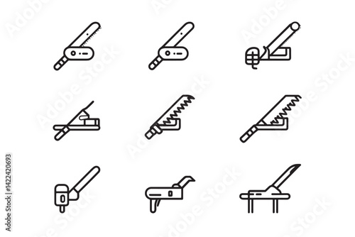 Hedge Trimmer Icon Minimalist 2D Design Style