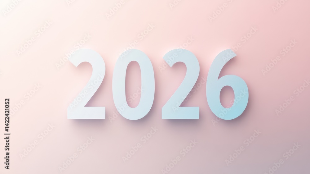 Clean abstract pastel background with white paper-cut style numbers Clean abstract pastel background with white paper-cut style numbers